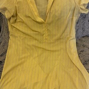 H&M Light Yellow Polka Dot Blouse Dress